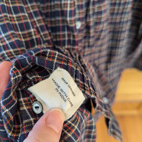 Doen Plaid Blouse in Navy and Red - Picture 9 of 11